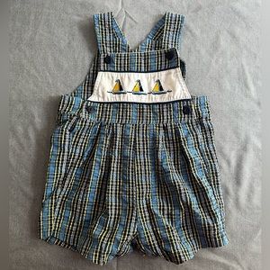 Vintage Carters Baby Boy Plaid Overalls 3-6 month